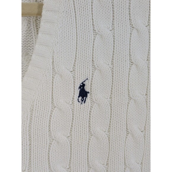 90's Ralph Lauren Sport Logo Cable Knit Sweater Jumper Women's Size L Fits M - Picture 4 of 9